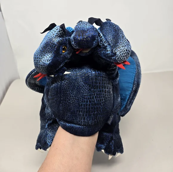 Folkmanis Three-Headedblue Dragon Hand Puppet Storytelling Play Fun For Kids - Picture 8 of 16
